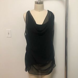 Haute Hippie Mesh layered Top in Black